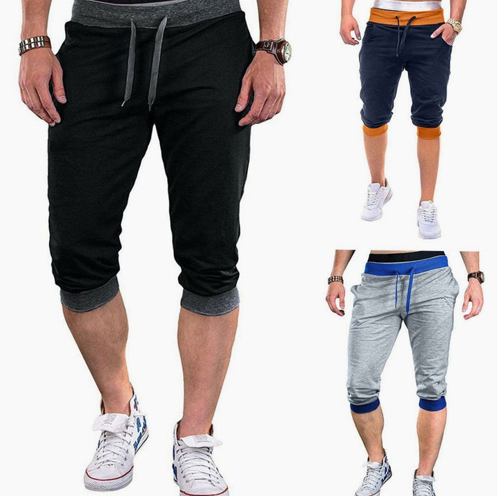 Men's Colorblock Drawstring Capri Sweat Pants