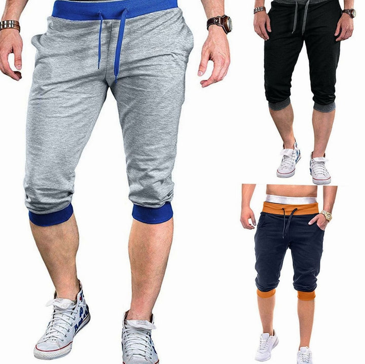 Men's Colorblock Drawstring Capri Sweat Pants