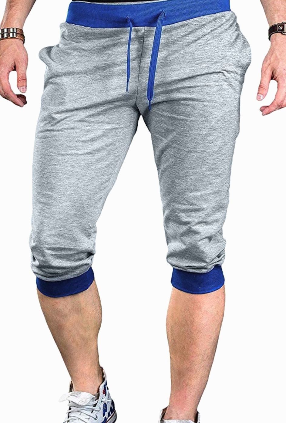 Men's Colorblock Drawstring Capri Sweat Pants