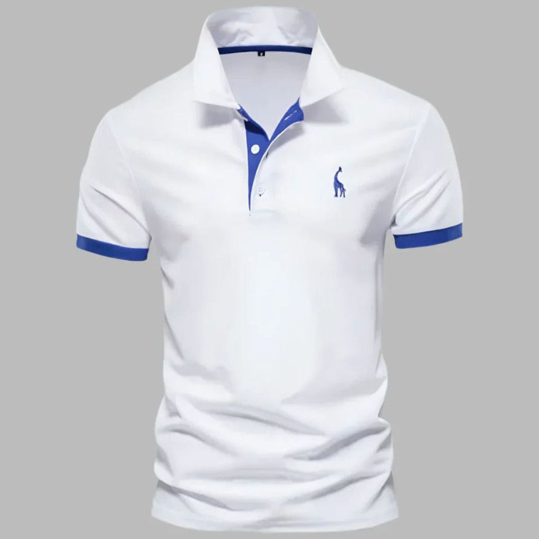 Men's Contrast-Trim Short-Sleeve Cotton Blend Polo Shirt - White