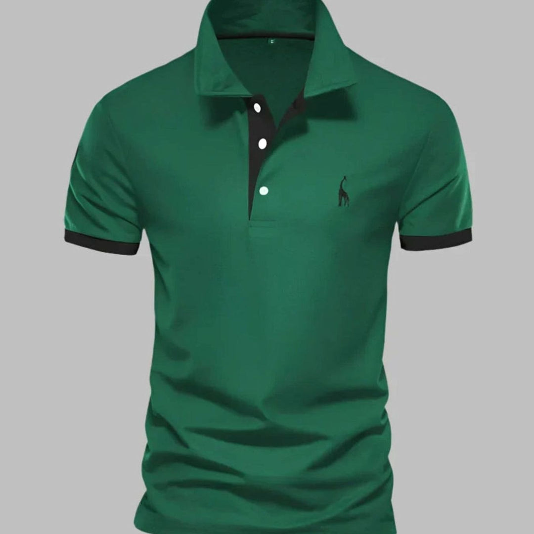 Men's Contrast-Trim Short-Sleeve Cotton Blend Polo Shirt - Green