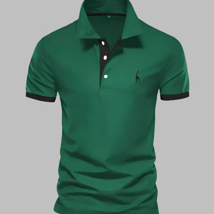 Men's Contrast-Trim Short-Sleeve Cotton Blend Polo Shirt - Green