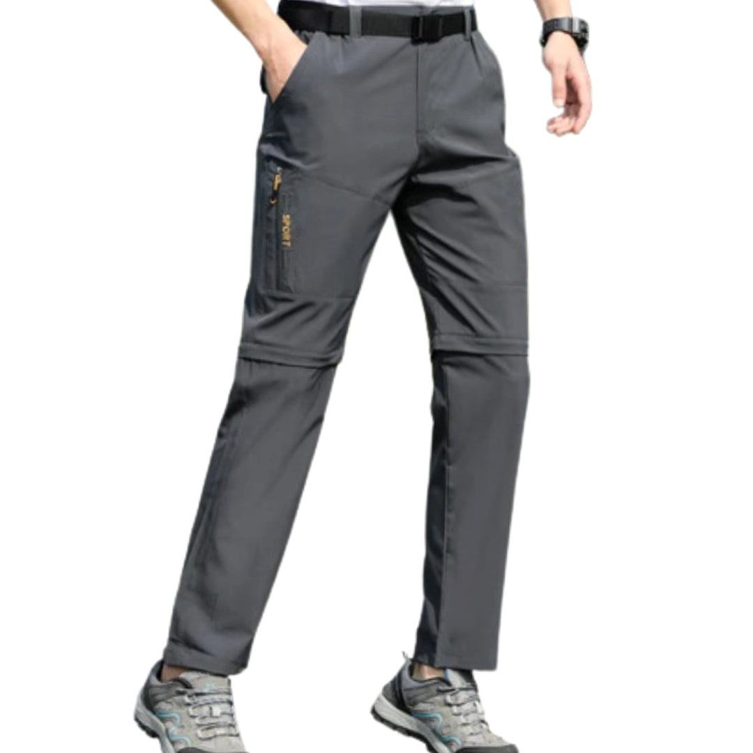 Men's Convertible Zip-Off Waterproof Hiking Cargo Pants - Gray