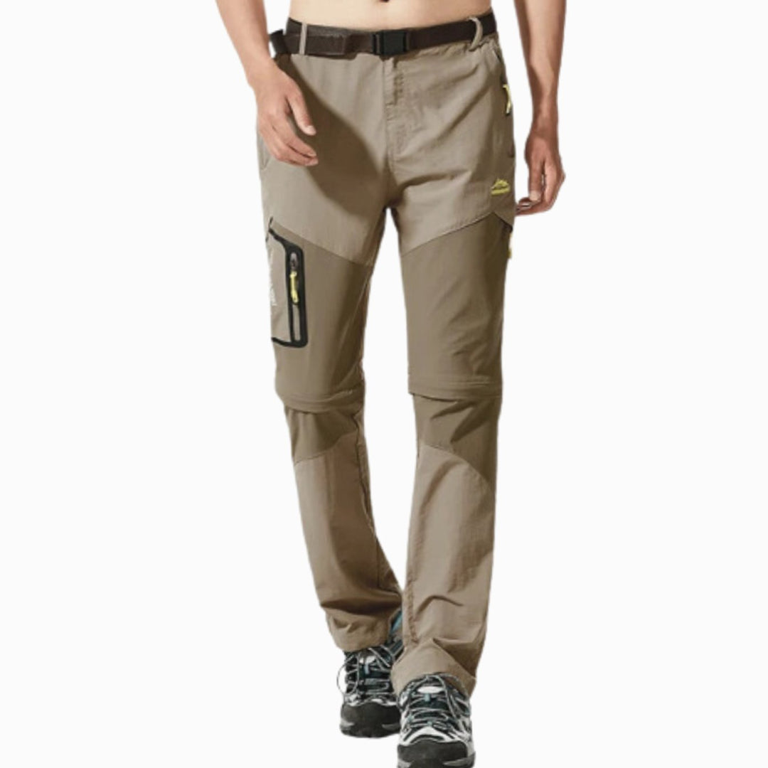 Men's Convertible Zip-Off Waterproof Hiking Cargo Pants - Khaki 1