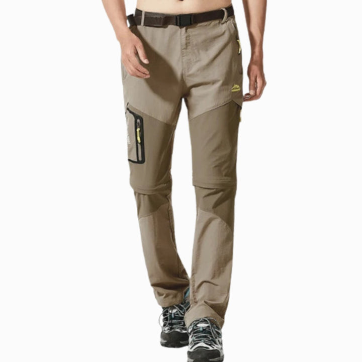 Men's Convertible Zip-Off Waterproof Hiking Cargo Pants - Khaki 1
