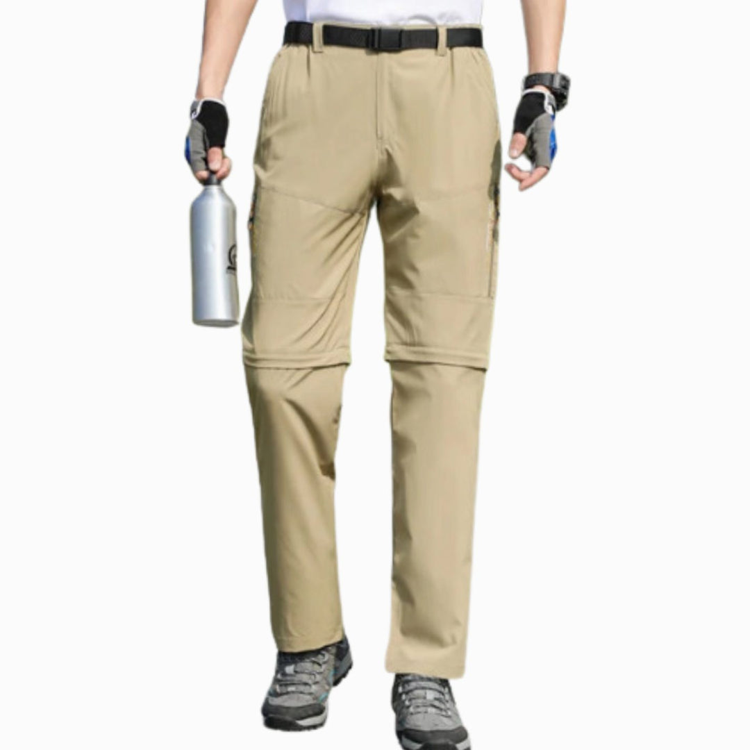 Men's Convertible Zip-Off Waterproof Hiking Cargo Pants - Khaki 2