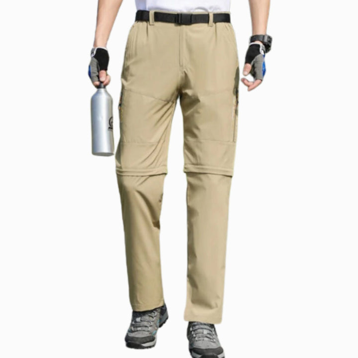 Men's Convertible Zip-Off Waterproof Hiking Cargo Pants - Khaki 2