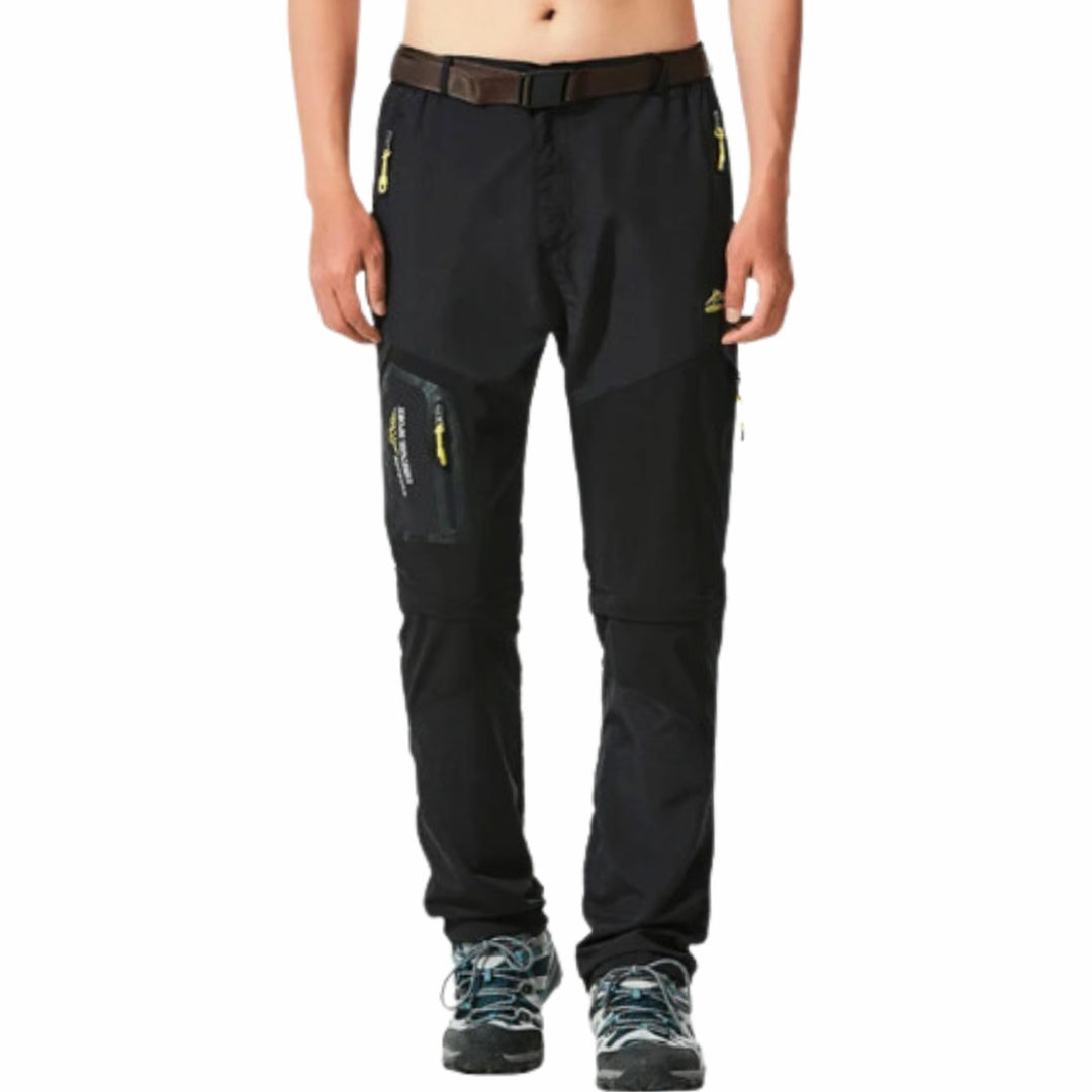 Men's Convertible Zip-Off Waterproof Hiking Cargo Pants - Black 1