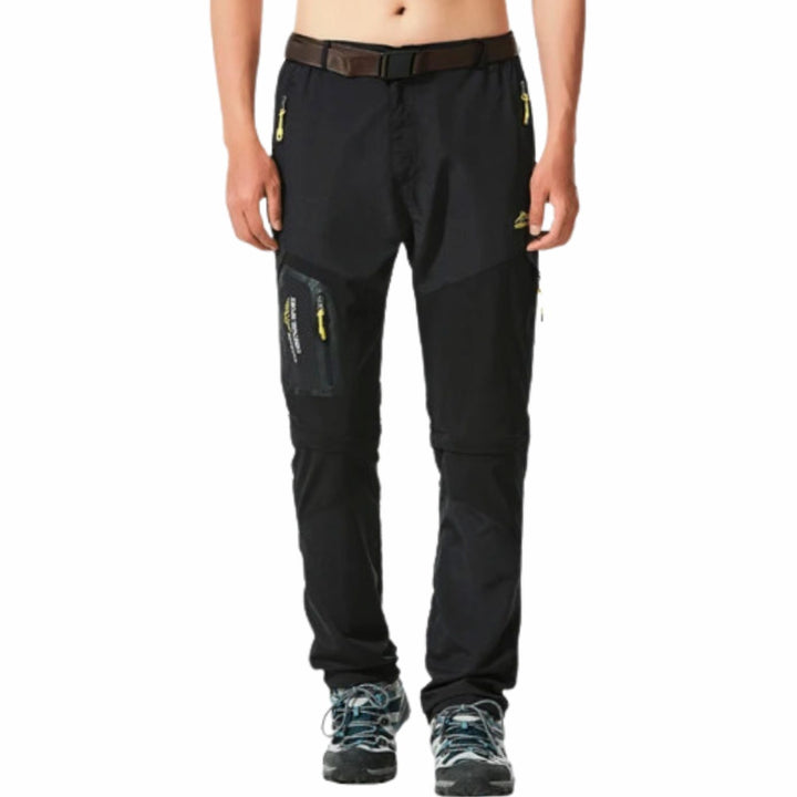 Men's Convertible Zip-Off Waterproof Hiking Cargo Pants - Black 1