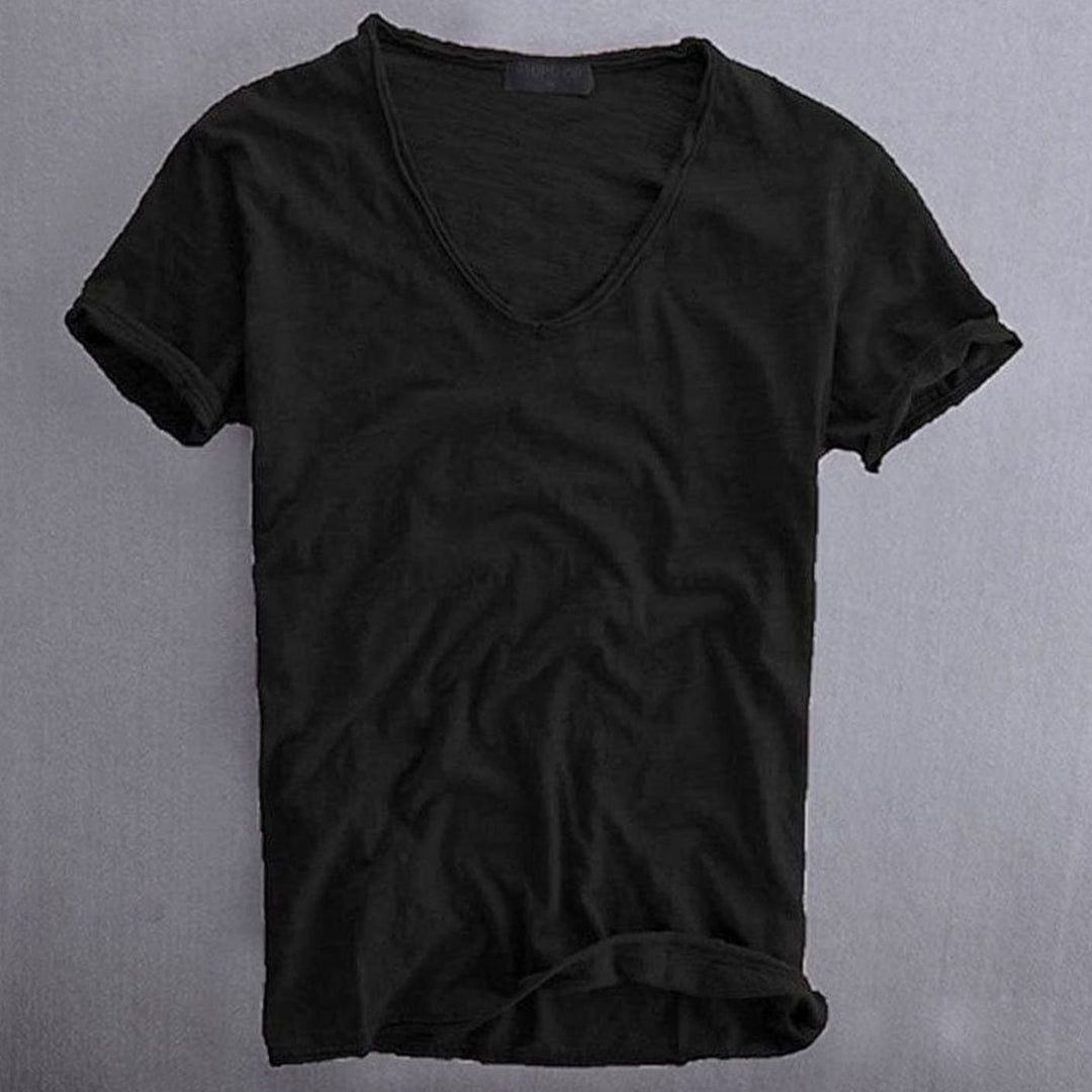 Men's Deep V-Neck Short-Sleeve Organic Cotton T-Shirt