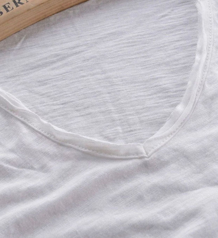 Men's Deep V-Neck Short-Sleeve Organic Cotton T-Shirt