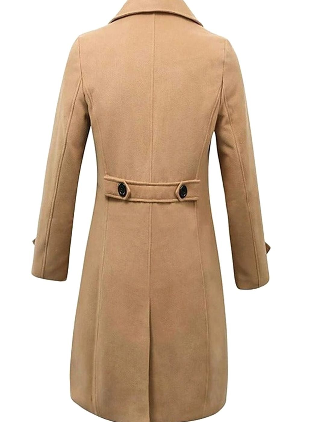 Men's Double-Breasted Wool Overcoat Notch Lapel Winter Coat