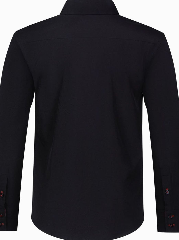 Men's Double-Collar Button-Up Long Sleeve Dress Shirt