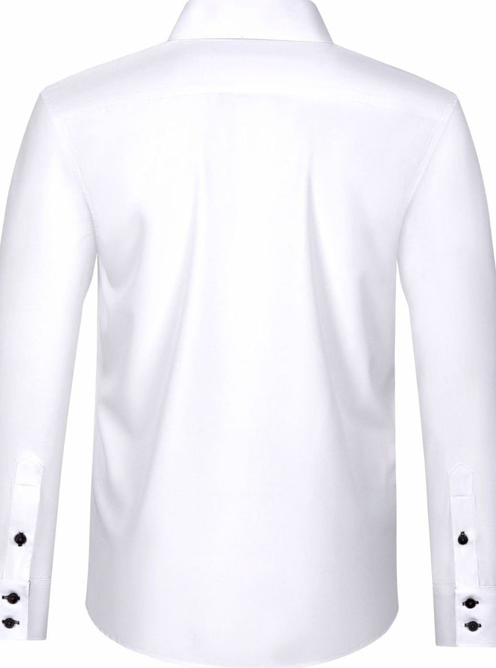 Men's Double-Collar Button-Up Long Sleeve Dress Shirt