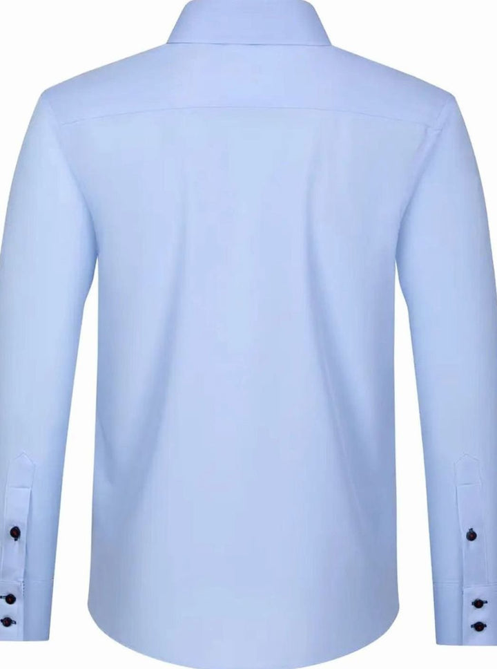 Men's Double-Collar Button-Up Long Sleeve Dress Shirt
