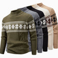 Samuel | Men's Fair Isle Mock-Neck Cable-Knit Jacquard Sweater