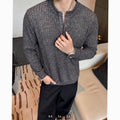 Mason | Men's Fine-Knit Henley Long-Sleeve Stand-Collar Shirt