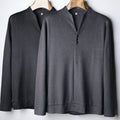 Jackson | Men's Fine-Knit Stand-Collar Button-Placket Long Sleeve Shirt