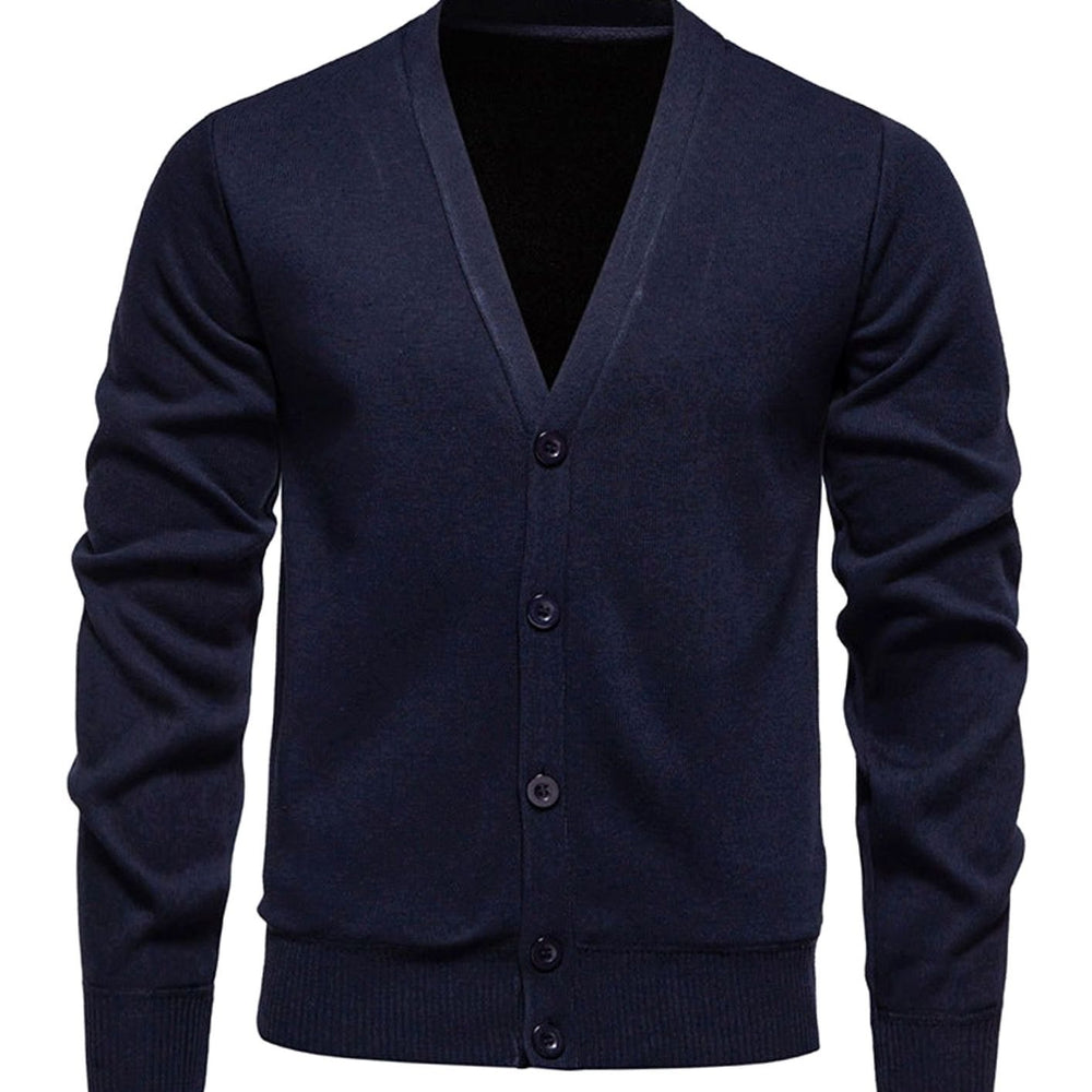 Men's Fine Knit V-Neck Button-Front Cardigan Sweater