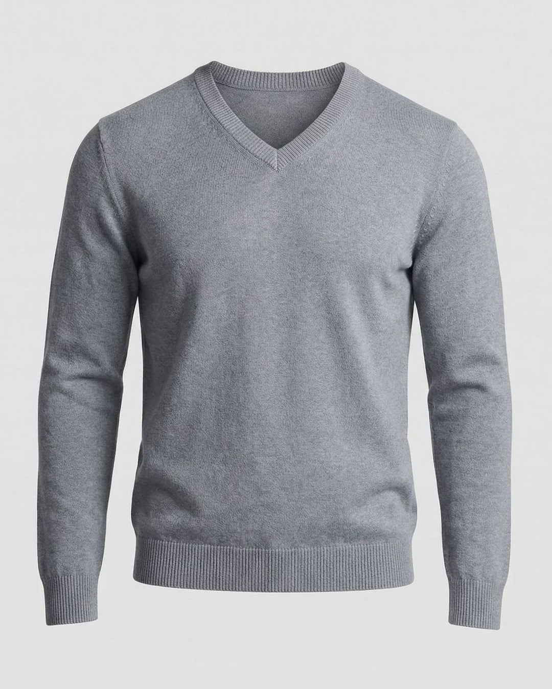 Men's Fine Knit V-Neck Cotton Blend Pullover Sweater