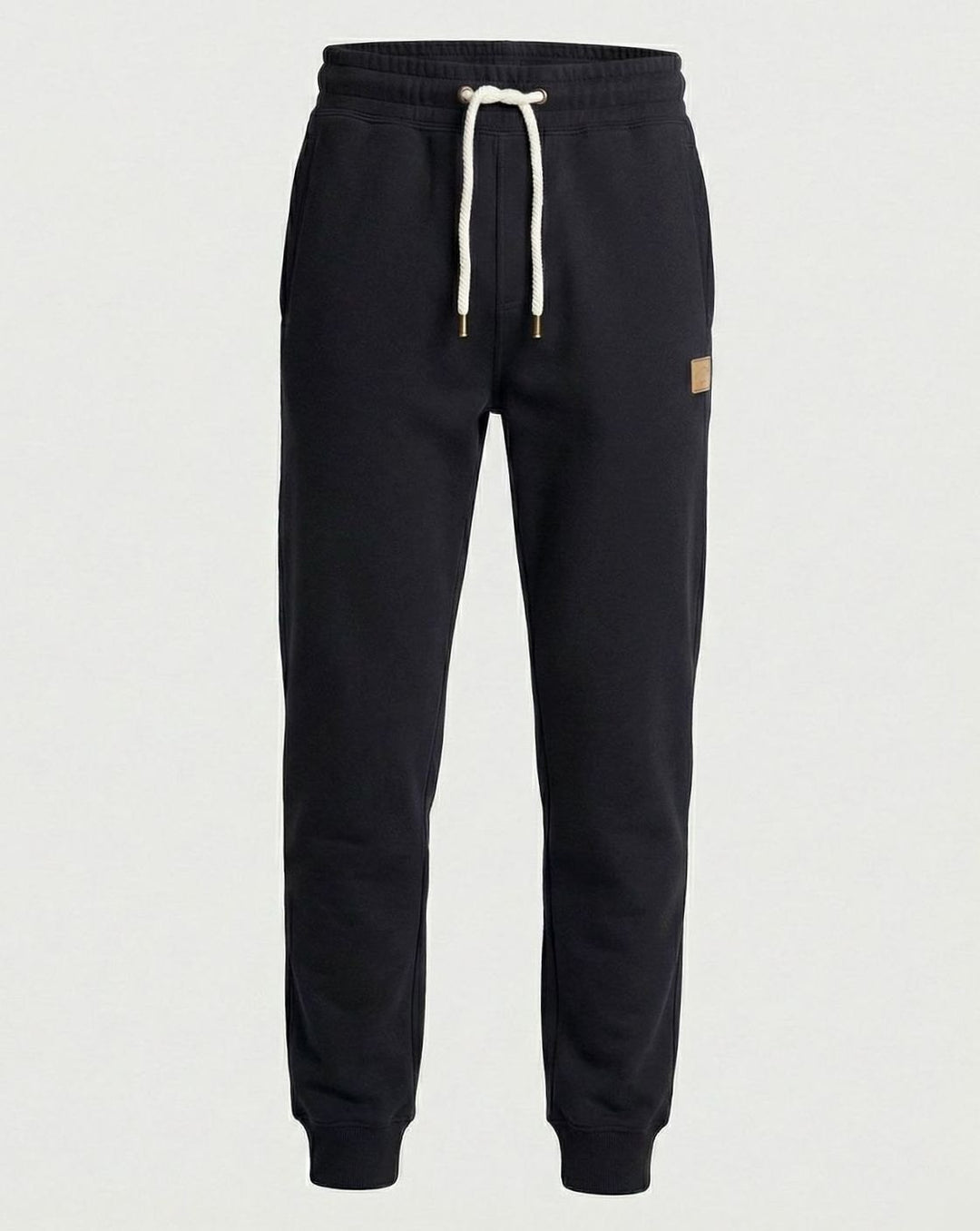 Men's Fleece Jogger Sweat Pants Drawstring Cuffed - Black