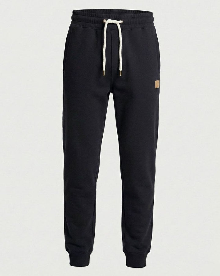 Men's Fleece Jogger Sweat Pants Drawstring Cuffed - Black