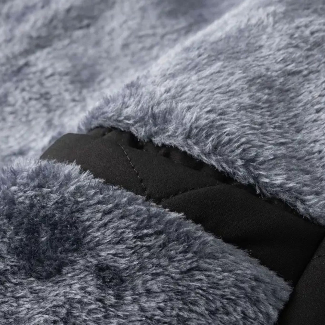 Men's Fleece-Lined Quilted Full-Zip Winter Jacket