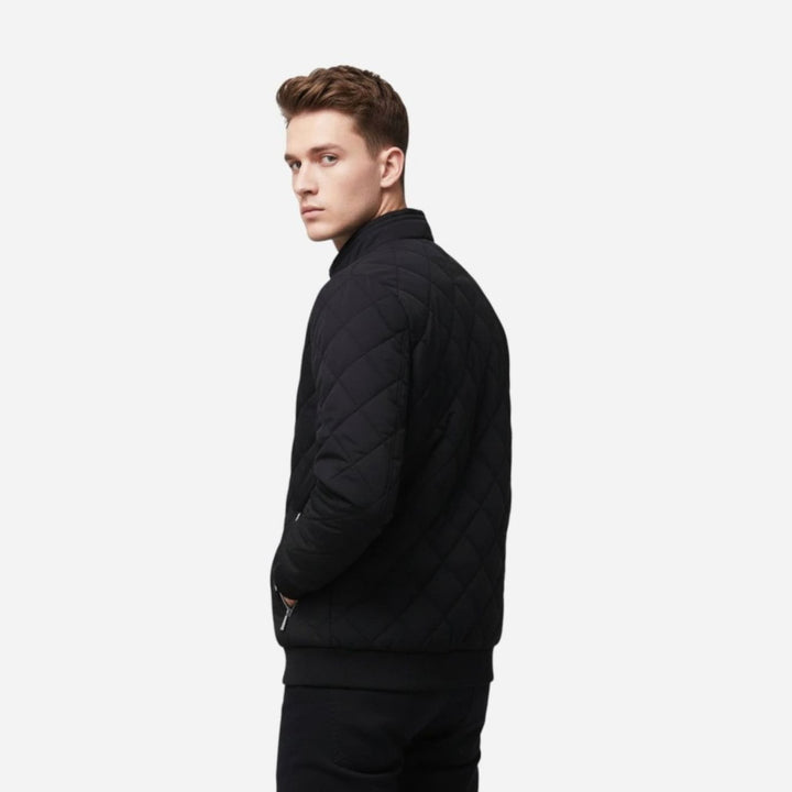 Men's Fleece-Lined Quilted Full-Zip Winter Jacket