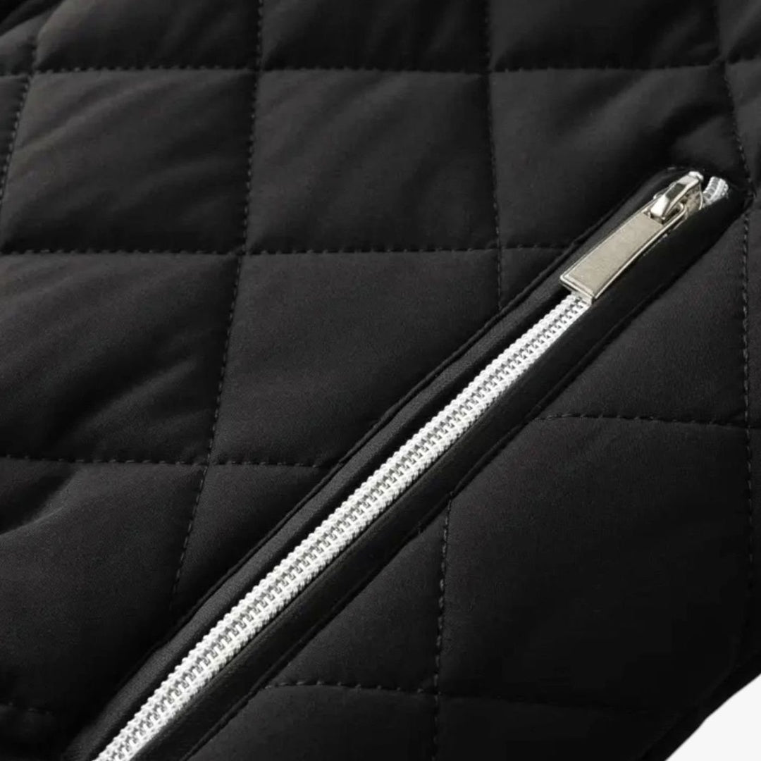 Men's Fleece-Lined Quilted Full-Zip Winter Jacket