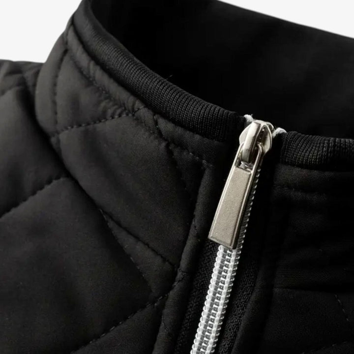 Men's Fleece-Lined Quilted Full-Zip Winter Jacket