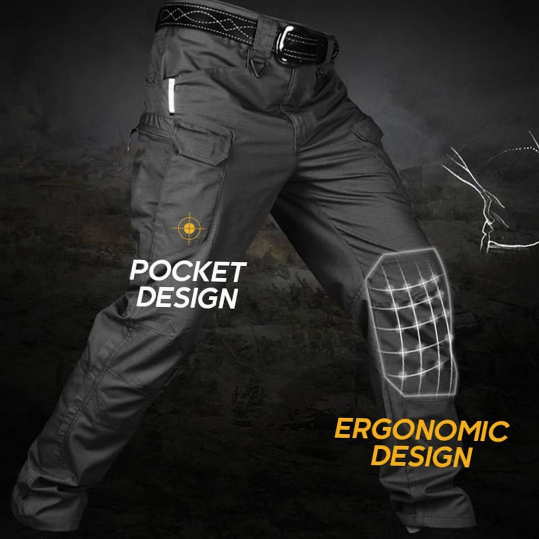 Men's Fleece-Lined Waterproof Tactical Cargo Pants - Gray