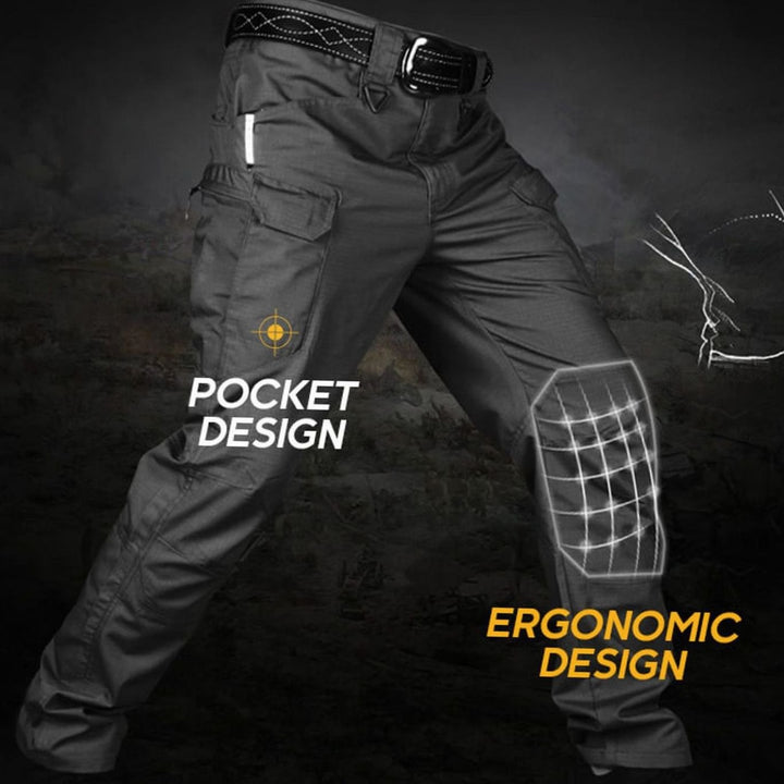 Men's Fleece-Lined Waterproof Tactical Cargo Pants - Gray
