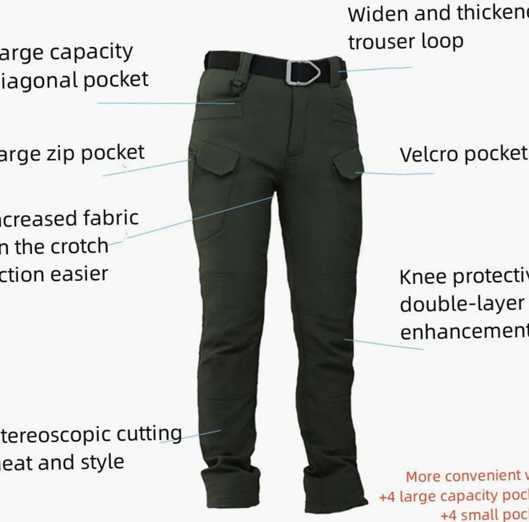 Men's Fleece-Lined Waterproof Tactical Cargo Pants