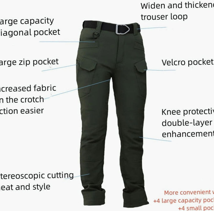 Men's Fleece-Lined Waterproof Tactical Cargo Pants