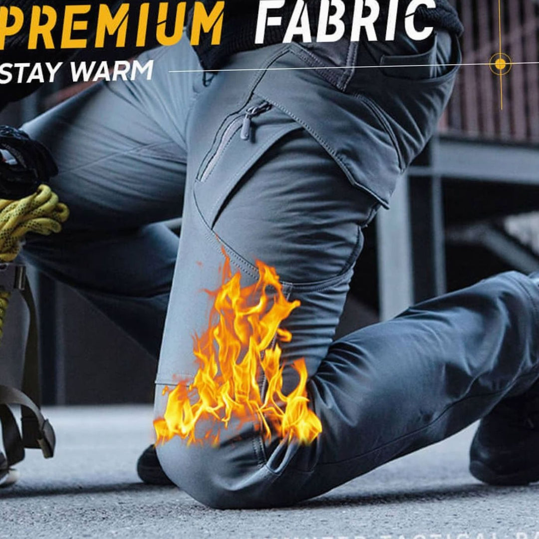 Men's Fleece-Lined Waterproof Tactical Cargo Pants