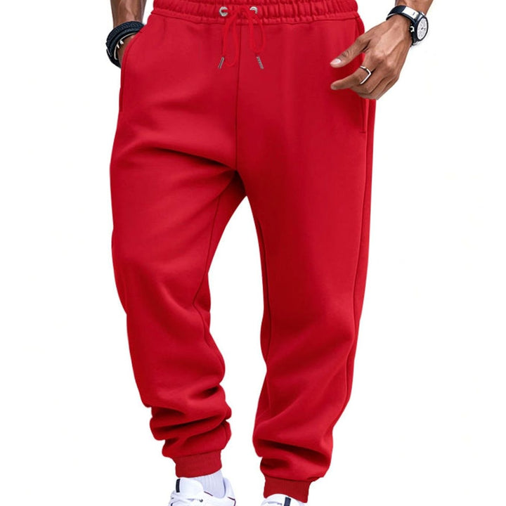 Men's Fleece Sweat Pants Elastic Waist Jogger Pants