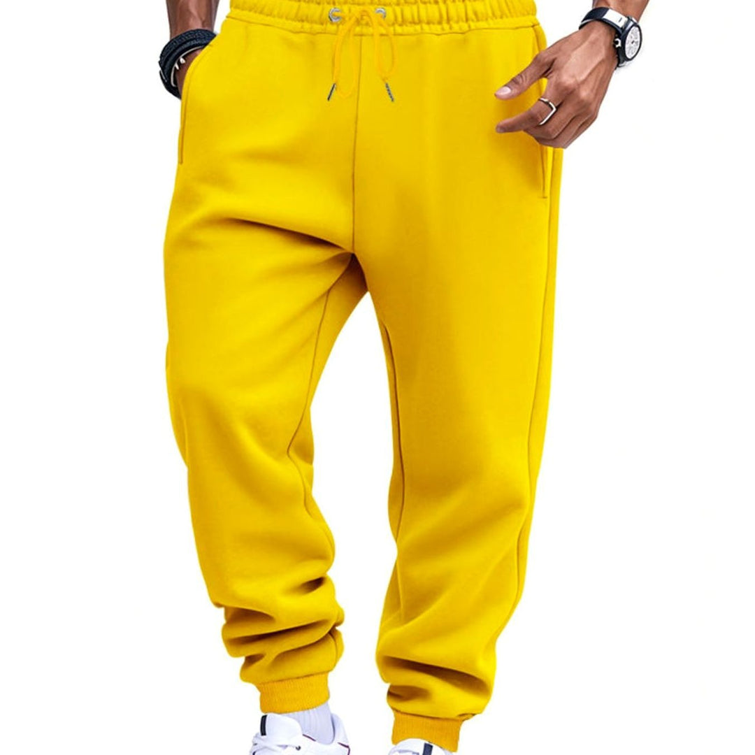 Men's Fleece Sweat Pants Elastic Waist Jogger Pants