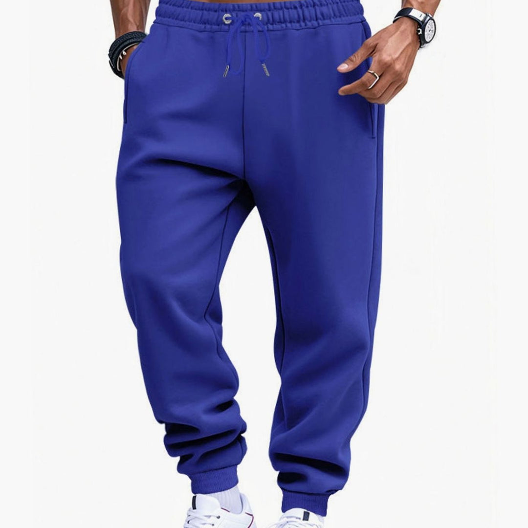Men's Fleece Sweat Pants Elastic Waist Jogger Pants
