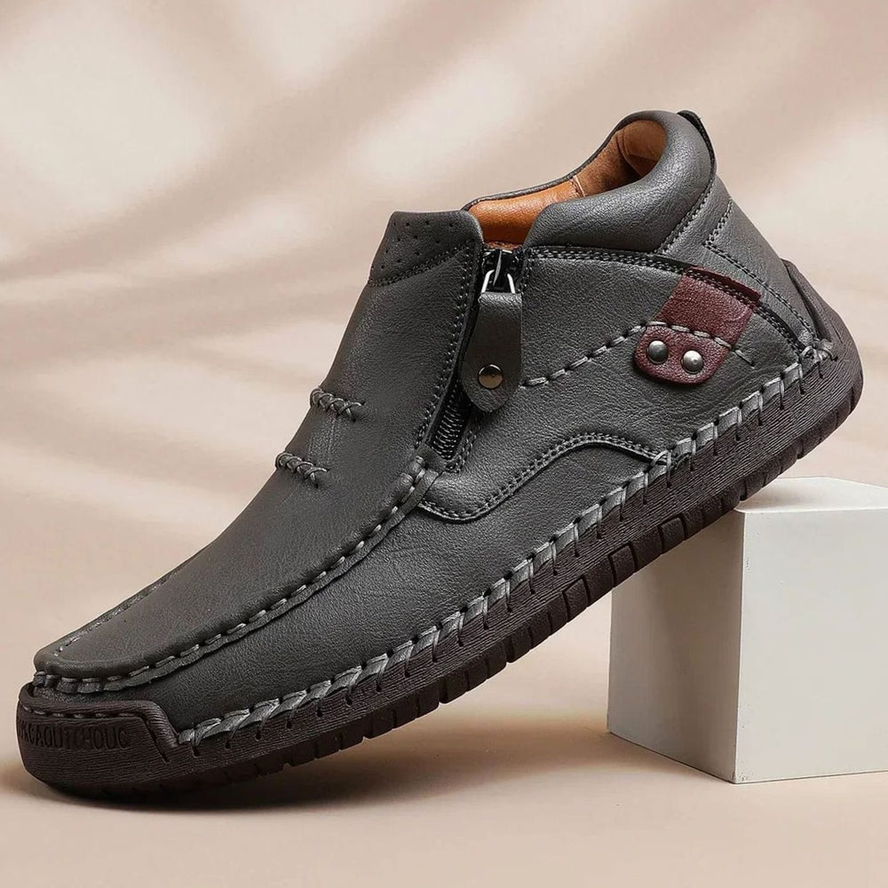 Men's Handcrafted Leather Orthopedic Side-Zip Ankle Boots