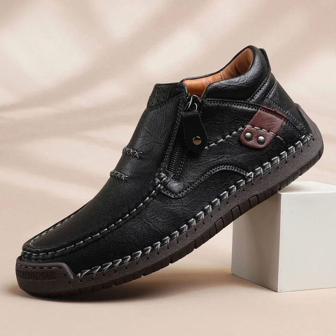 Men's Handcrafted Leather Orthopedic Side-Zip Ankle Boots
