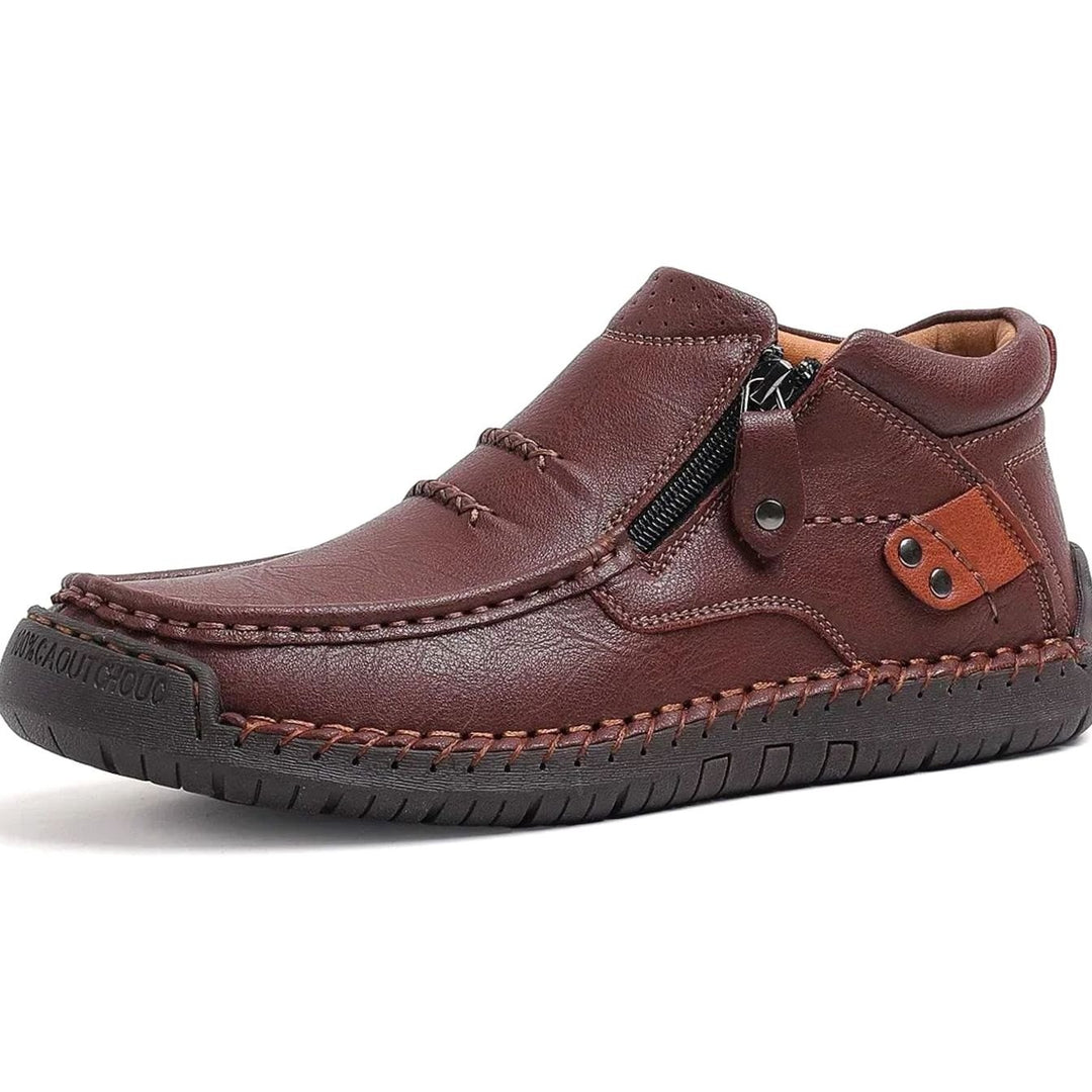 Men's Handcrafted Leather Orthopedic Side-Zip Ankle Boots