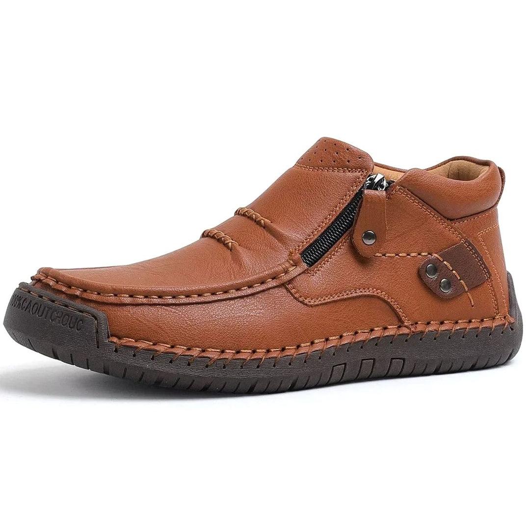 Men's Handcrafted Leather Orthopedic Side-Zip Ankle Boots