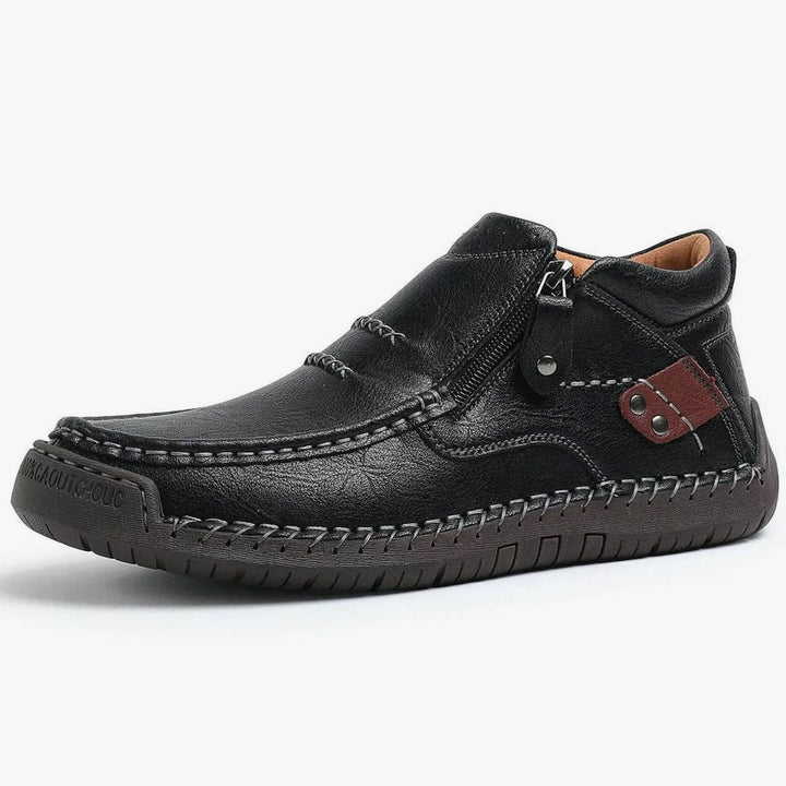 Men's Handcrafted Leather Orthopedic Side-Zip Ankle Boots