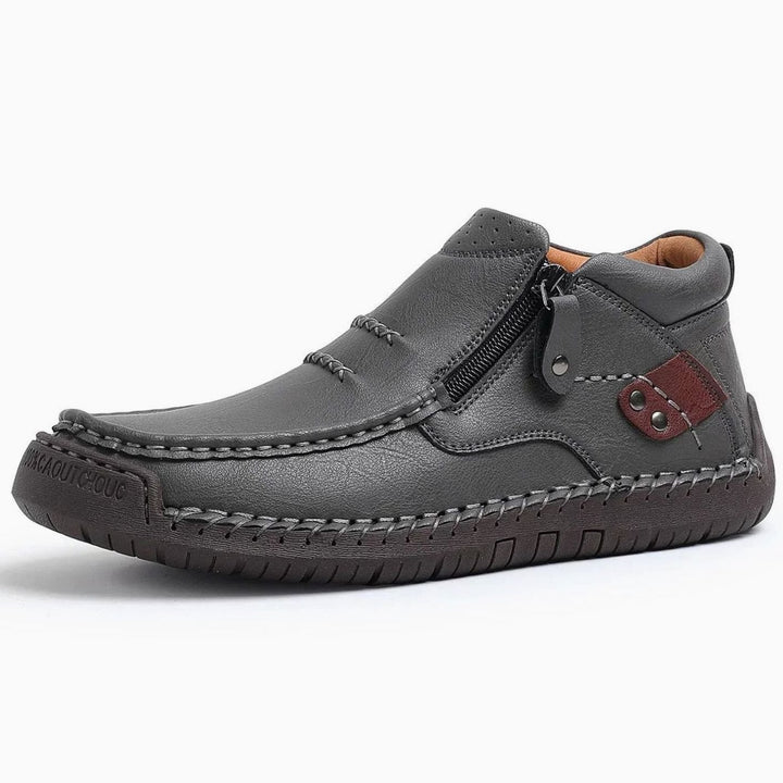 Men's Handcrafted Leather Orthopedic Side-Zip Ankle Boots