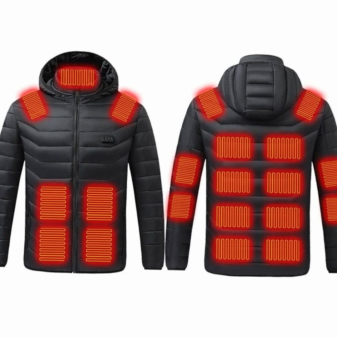 Men's Heated Puffer Winter Jacket 21-Zone USB Hooded Coat