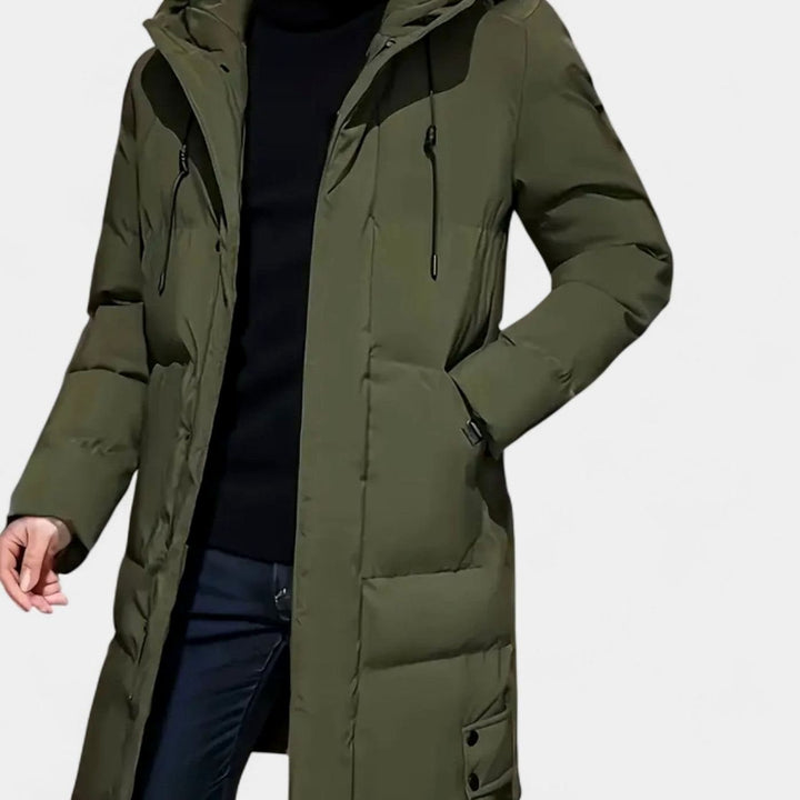 Men's Hooded Insulated Puffer Winter Coat Regular Fit - Army Green