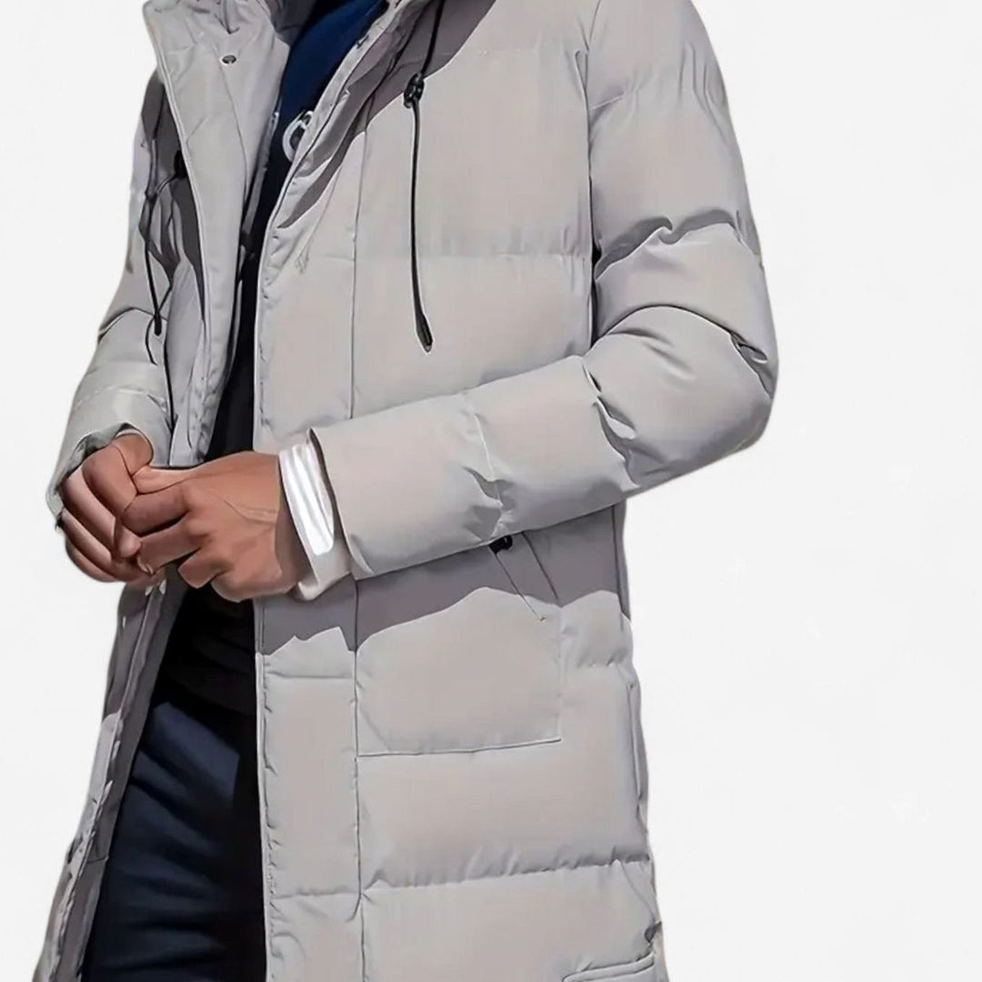 Men's Hooded Insulated Puffer Winter Coat Regular Fit - Gray