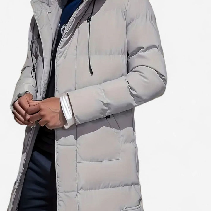 Men's Hooded Insulated Puffer Winter Coat Regular Fit - Gray
