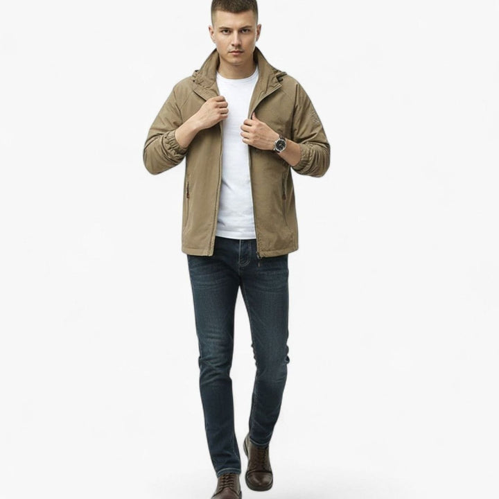 Men's Hooded Zip-Up Insulated Outdoor Winter Jacket
