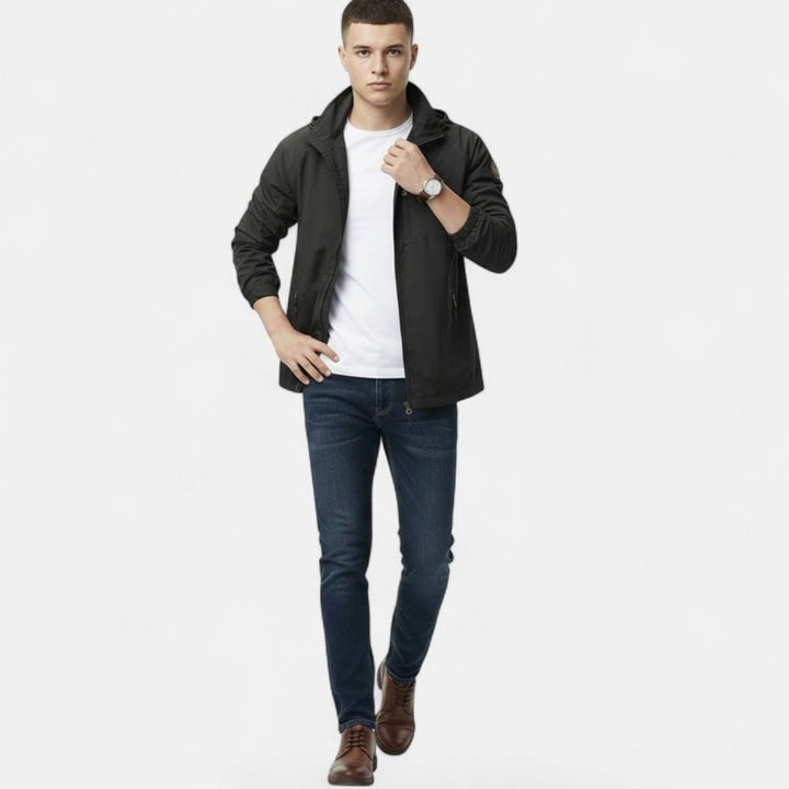 Men's Hooded Zip-Up Insulated Outdoor Winter Jacket